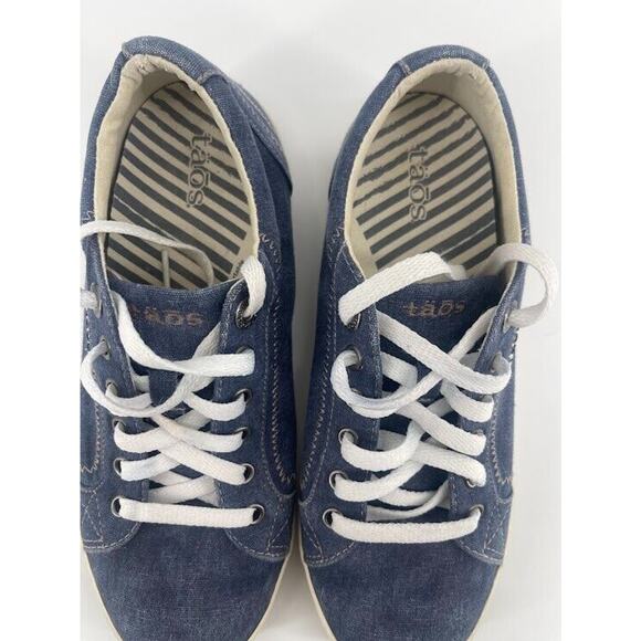Taos Womens Star Shoes 8.5 Denim blue Sneaker Casual Low Top Lace Up - Picture 3 of 7